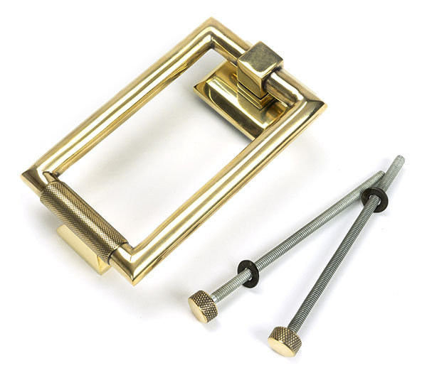 Brompton Door Knocker, Aged Brass