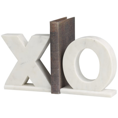 Marble Sleek 8lb X and O Bookend Set
