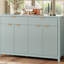 Buffet moderne de 55,1 po avec 2 tiroirs et 4 portes, tablettes ajustables, poignées en aluminium, panneau de fibres à densité moyenne peint, rangement scandinave pour la salle à manger et le salon-902716232