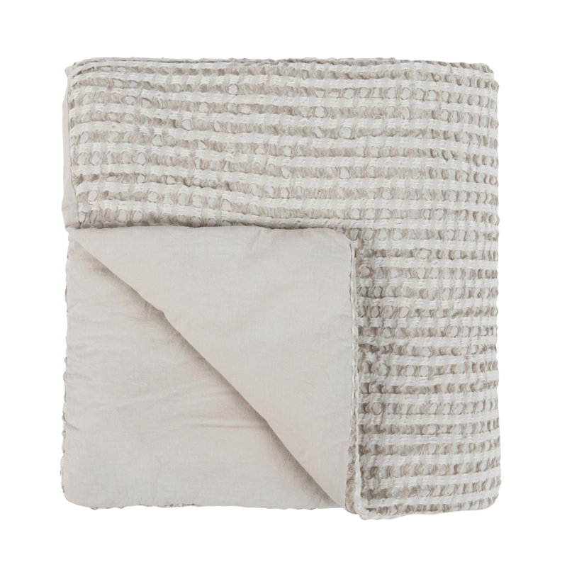 Colmar 4-Piece Linen Blend Quilt Set, Natural, King Quilt + 3 Euro Shams