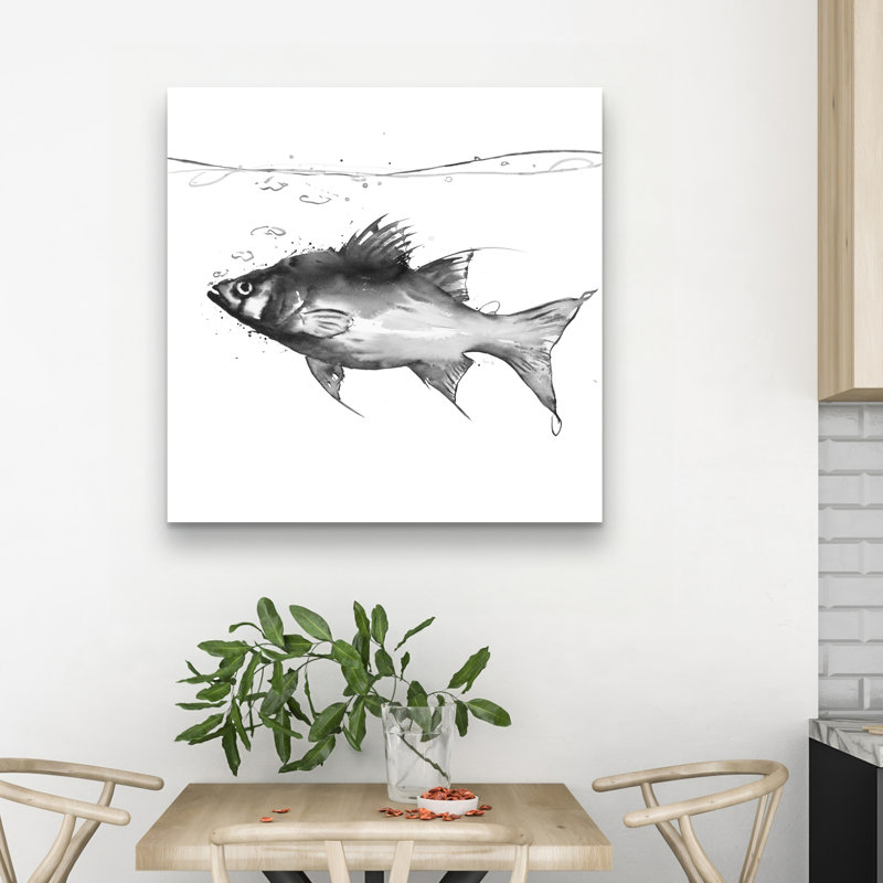 Swimming fish - 32"x32" art on canvas