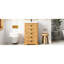 Meuble-lavabo de 20 pouces avec lavabo en céramique, bois massif et armoire, porte à fermeture douce, rangement fonctionnel pour lavabo intégré pour petite salle de bain, cadre, débordement de porte