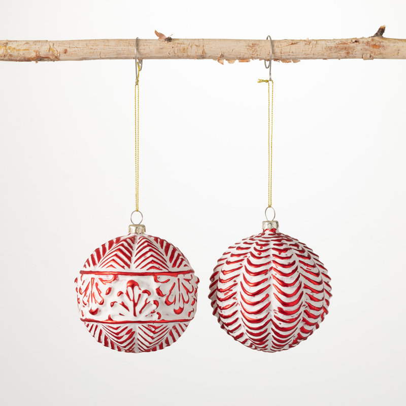 Ensemble d'ornement boule en relief 2 pièces