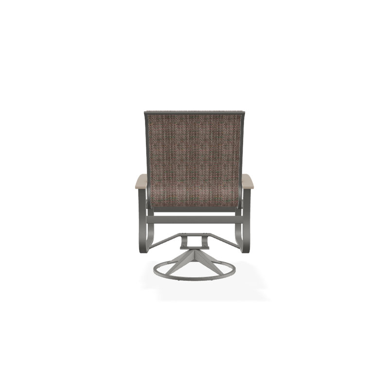 Belle Isle Outdoor Dining Armchair, Desert P60, Textured Snow, Brown Sunbrella® Tweed