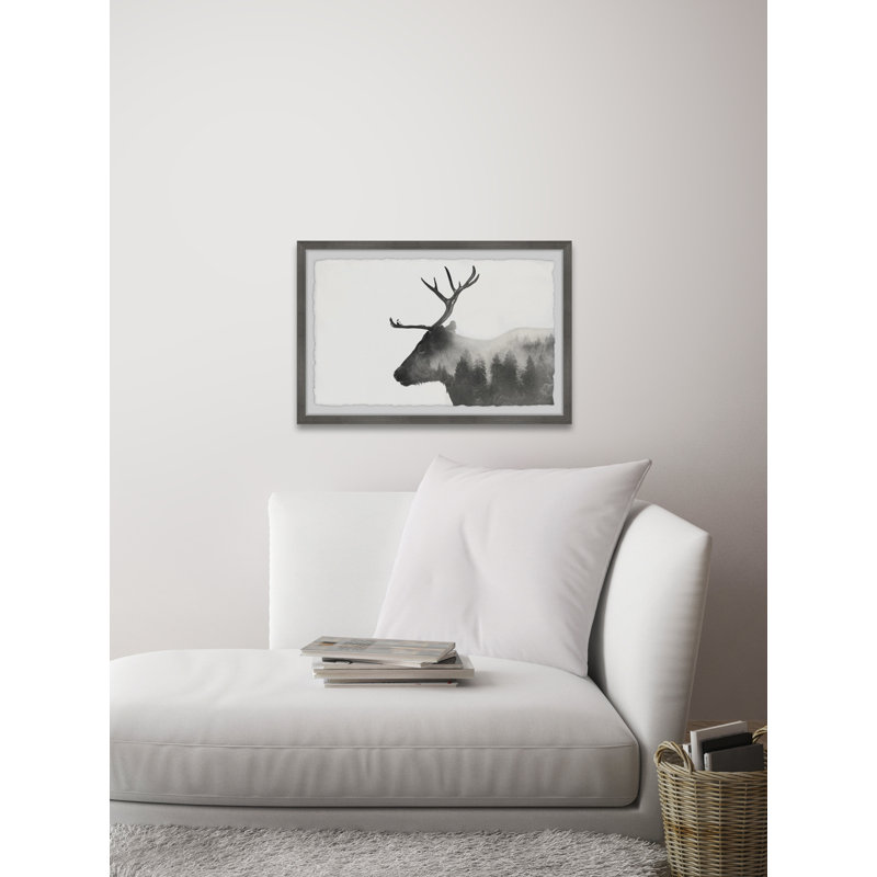 Alone Reindeer by Marmont Hill - Single Picture Frame Print, 41cm H x 61cm W x 3.81cm D