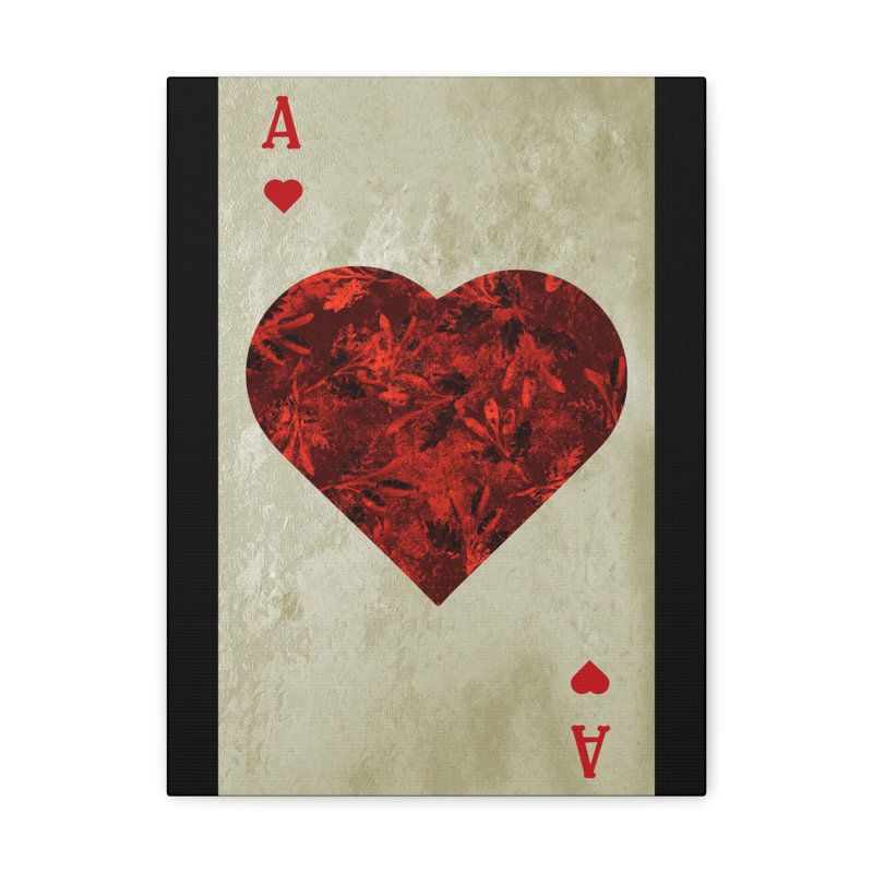 Art mural sur toile Ace Of Hearts, H 20 po x l 16 po