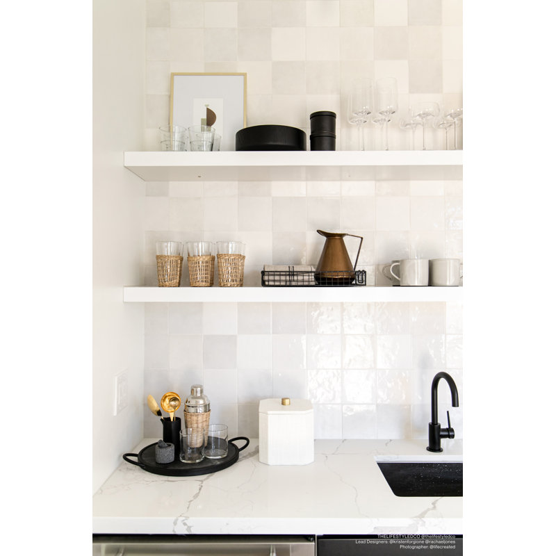 Cloe 5" x 5" Ceramic Tile, White
