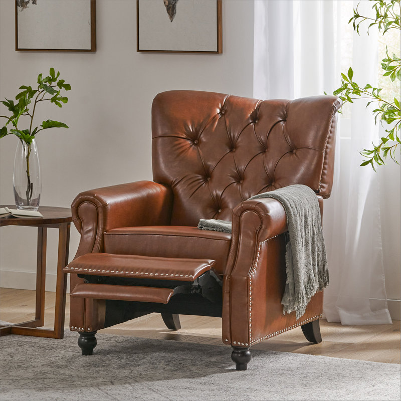 Fauteuil inclinable manuel standard Clemintine, Similicuir brun