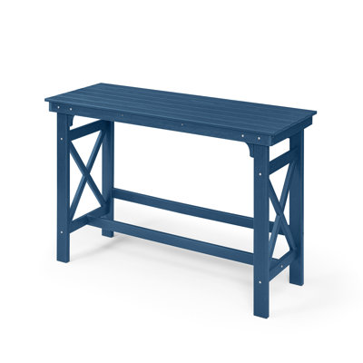 HDPE Outdoor Bar Table, 41" Rectangular Patio Bar Tables, Outdoor Counter Height Table Adirondack Patio Bar Height Table, HDPE Outside Pub Tables for Outside, Balcony, Deck, Poolside