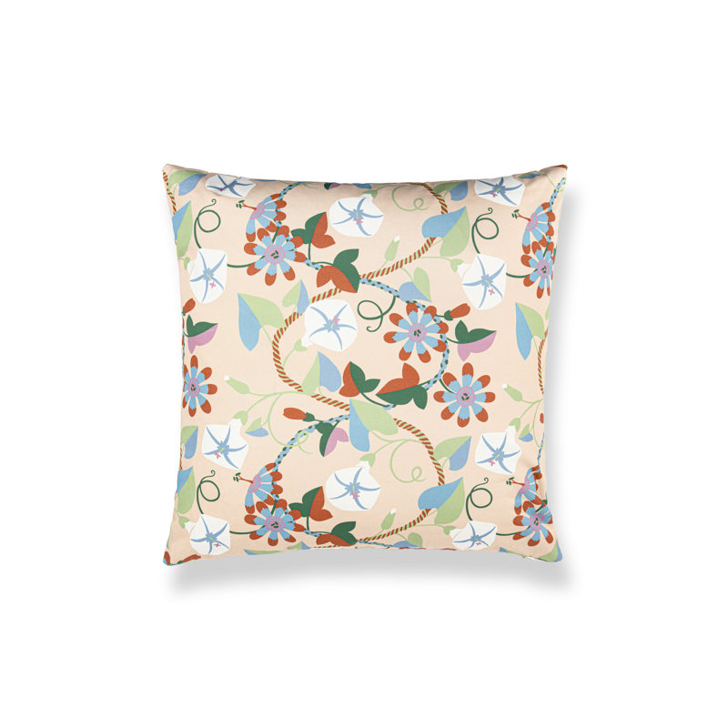 Coussin en coton réversible, Pêche, Carré 22 po