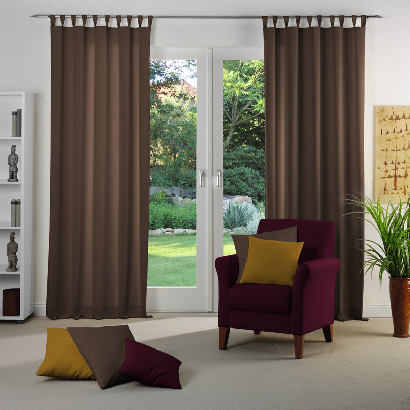 Coursey Room Darkening Curtain Single Panel, 132cm Width x 245cm Drop, Brown