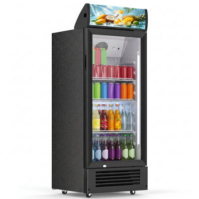 Réfrigérateur commercial de 6 pieds cubes, réfrigérateur à boissons vertical avec porte en verre trempé à deux panneaux et roulettes pivotantes verrouillables, contrôle de la température à 7 niveaux, lumière DEL, réfrigérateur à boissons avec porte en verre pour bar, café, marché, bureau