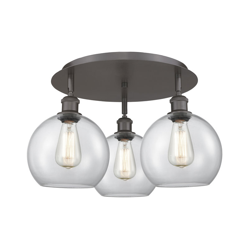 Ellington Glass Flush Mount, Clear, Oil Rubbed Bronze