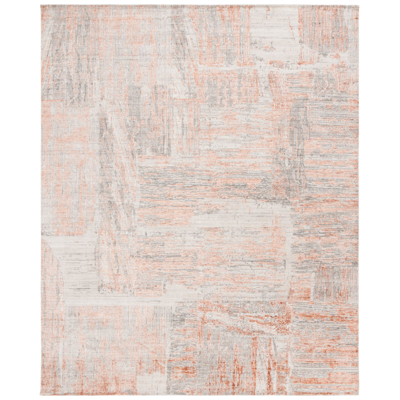 Tapis gris / rouille Bedford, Rectangle 10 pi x 14 pi