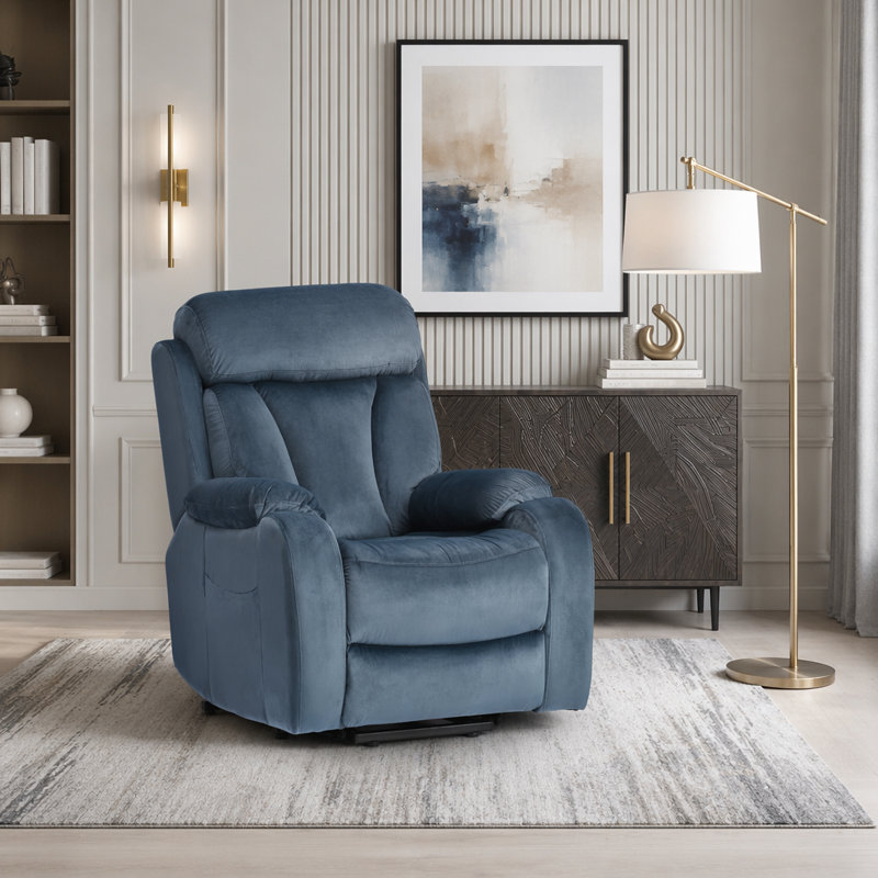 Fauteuil inclinable électrique Power Lift, Velours, Marine