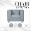Fauteuil en chenille bleue: bois synthétique, tissu d'ameublement tendance, fabrication en bois