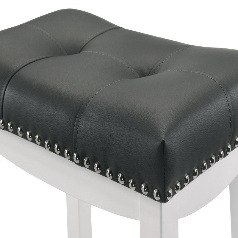 Tabourets de bar avec coussin LuXeo Barstow, Tabouret de comptoir (siège d’une hauteur de 24, Gris foncé