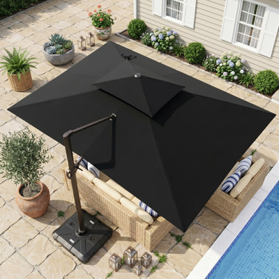 13' X 10' Rectangular Cantilever Umbrella, Weighted Base Included