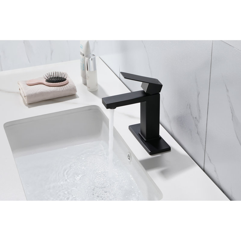 Robinet pour salle de bain à poignée simple à cascade en noir mat, robinet de meuble-lavabo, fabriqué en acier inoxydable pour la durabilité, la corrosion et les empreintes digitales - traitement de surface, paisible et ininterrompu