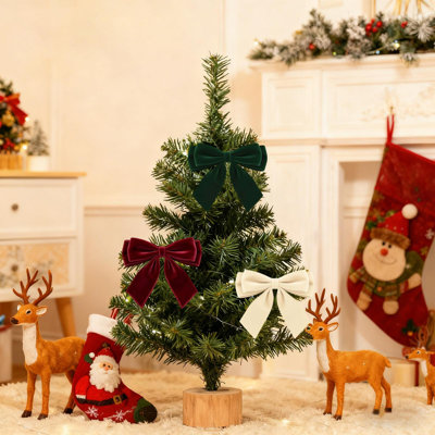 12 pièces décoration d'arbre de velours pour la Saint-Valentin décoration de fenêtre de Noël