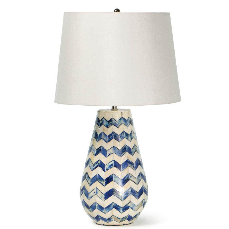 Cassia Chevron Table Lamp, Blue/White