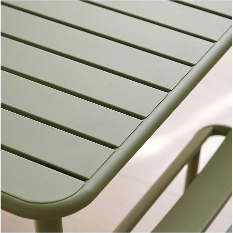 Table de salle à manger d'extérieur Sera, Vert antique