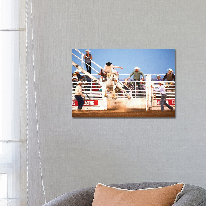 Bucking Chutes by Rhonda Thompson - Wrapped Canvas Print
