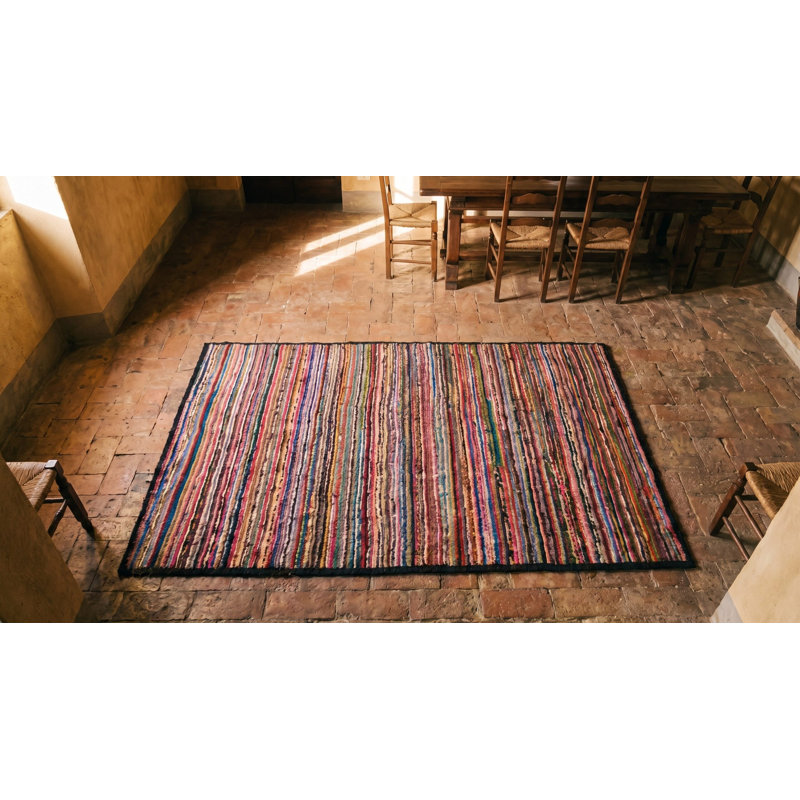 Antique American Hooked Allover Geometric Rug