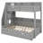 Space-Saving Bunk Bed With Storage Stairs USB Lighting And Trundle-751122571