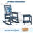 Set Of 2 Hdpe Outdoor Rocking Adirondack Chairs With Side Table, Poly High Back, 350 Lbs Capacity All-Weather Patio Furniture For Front Porch, Garden-45047831