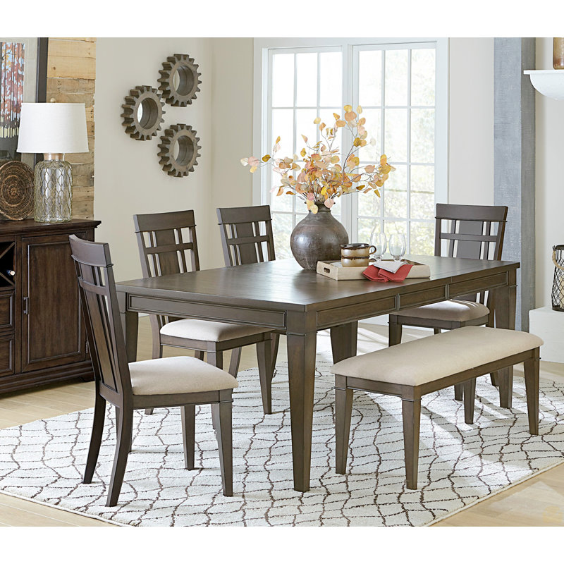 48-Inch Bench 1Pc Beige Fabric Upholstered Seat