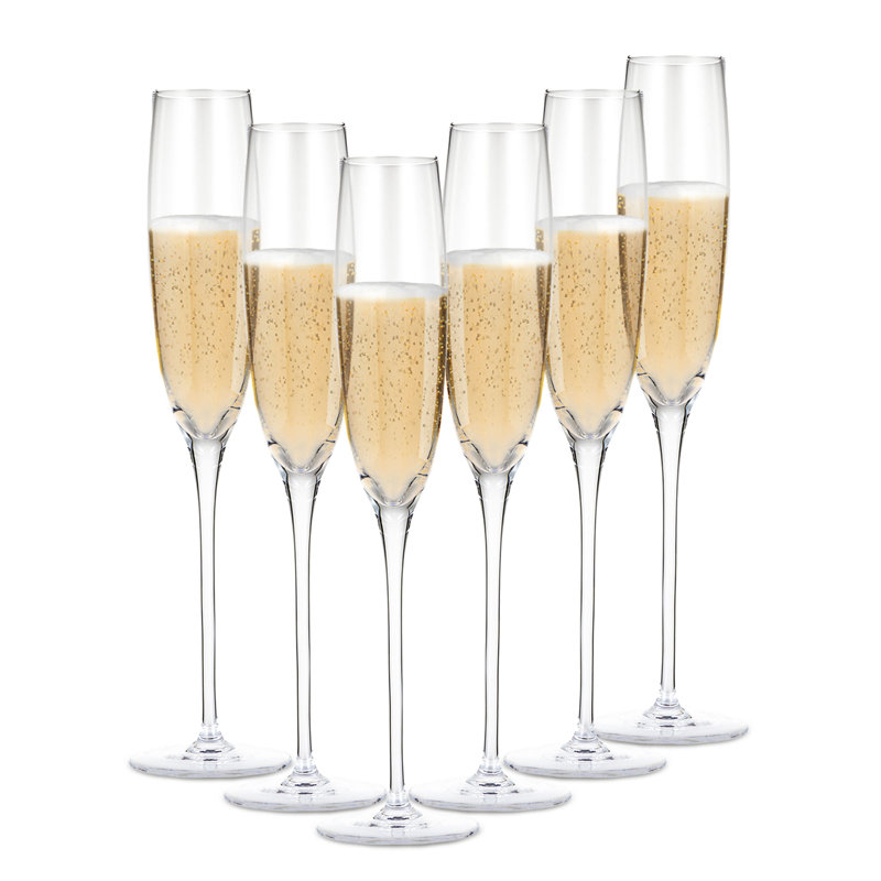 Luxurious Lead-Free Crystal Champagne Flutes Set of 6