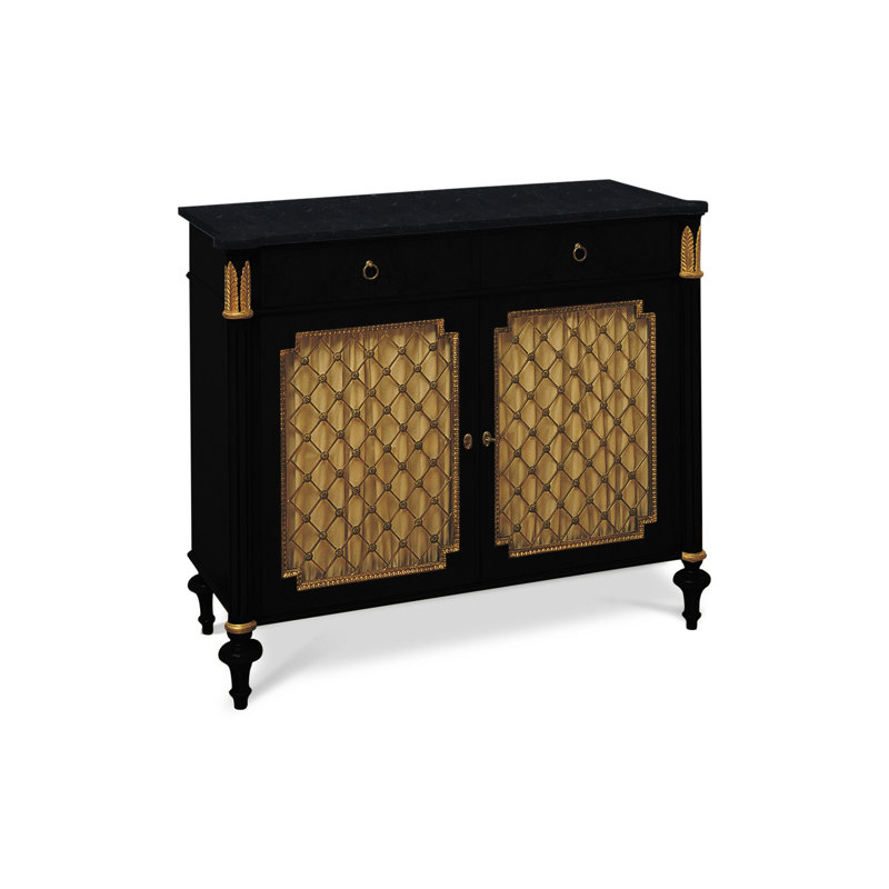 New Empire 43.31'' W Solid Wood Server, Burl 02, Nero Marquinia