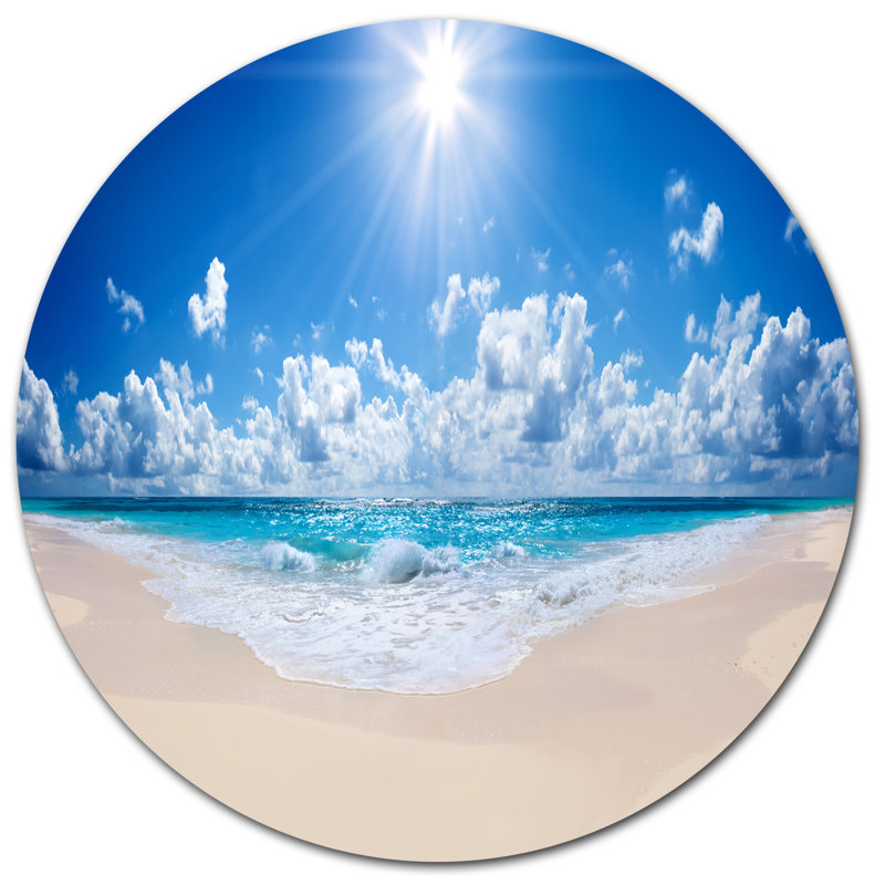 «Beautiful Tropical Beach Panorama», impression, H 38 po x l 38 po x P 1 po, Métal