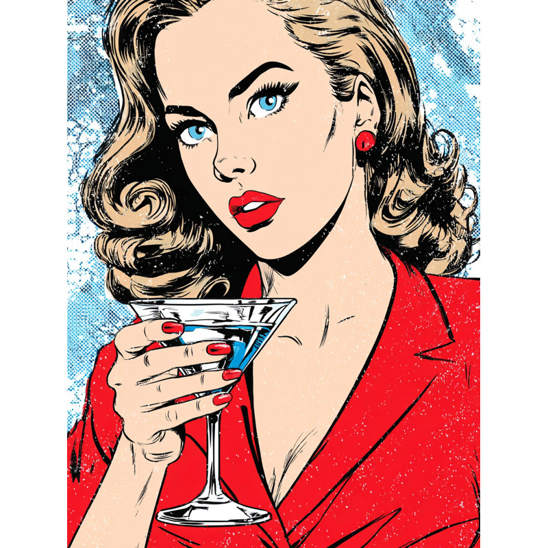 Art mural sur toile rouge, H 36 po x l 24 po x P 1,5 po