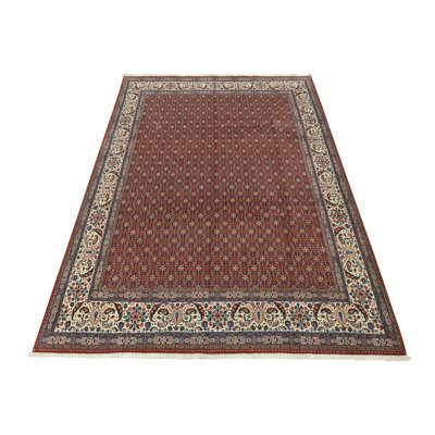 Tapis traditionnel rétro en laine rouge noué à la main 9 pi 7 po x 12 pi 10 po