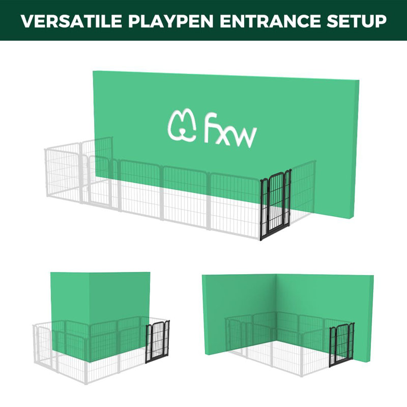 Parc pour chien FXW Homeplus conçu pour une utilisation à l'intérieur, 1 barrière supplémentaire, hauteur pour chiens de taille moyenne
