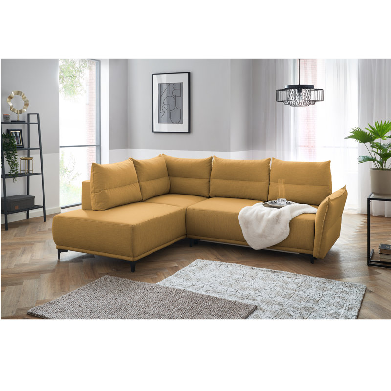 Bielecki 3 Seater Sofa Bed, Yellow, Left Hand Facing