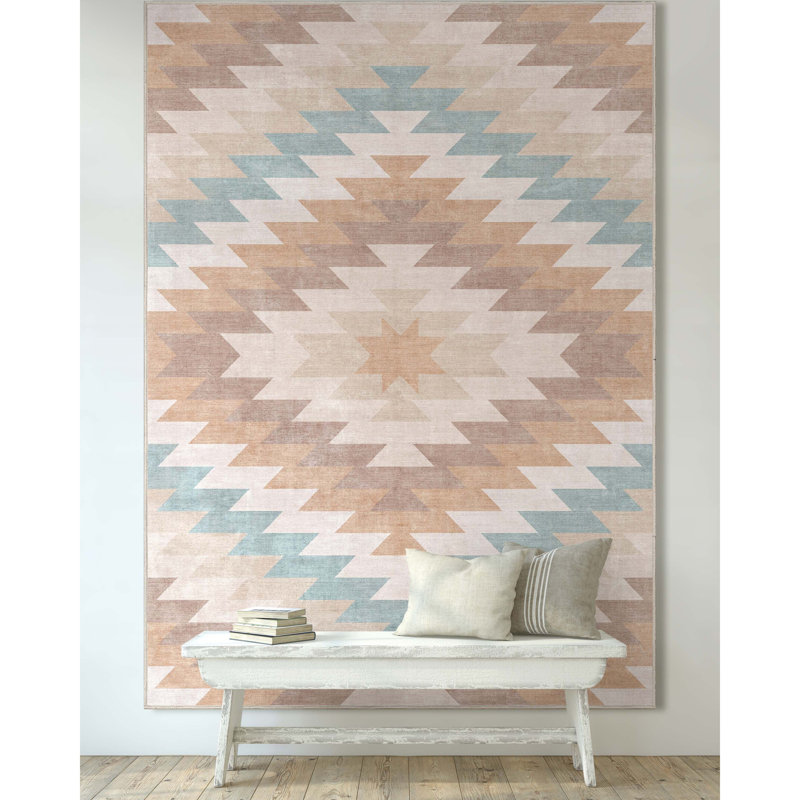 Tapis beige tissé à plat Kehr Albuquerque Southwestern, Rectangle 3 pi 3 po x 5 pi