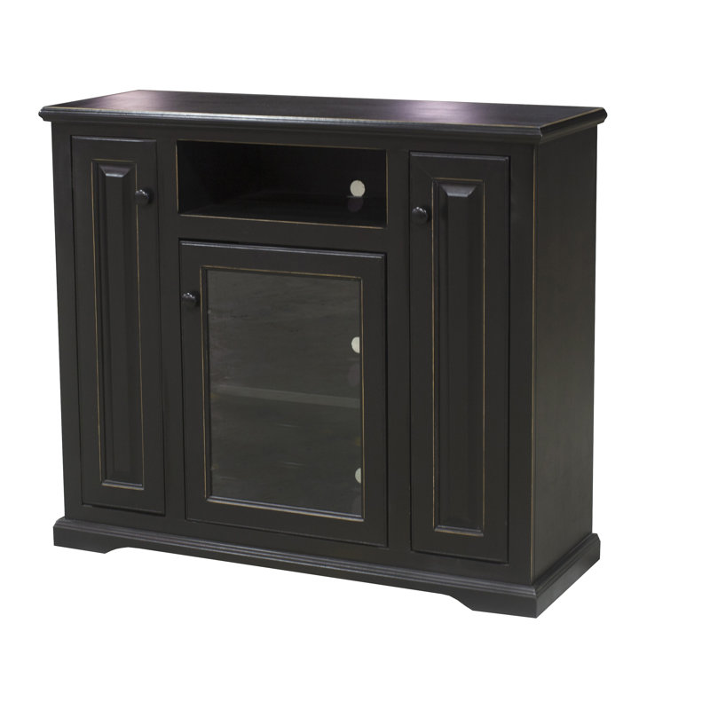 Wentzel Unfinished TV Stand for TVs up to 50", Antique Black
