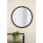20" x 20" Circle Wall Mirror with Wooden Frame and Walnut Finish