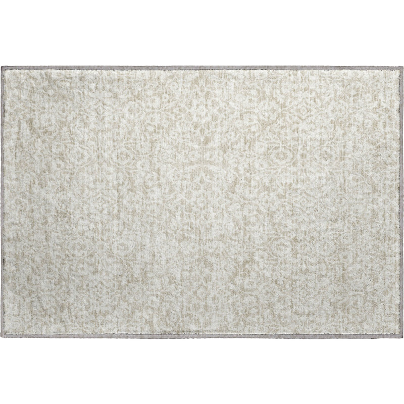 Premium Machine Washable Prisco Beige Rug, Rectangle 1'8" x 2'6"
