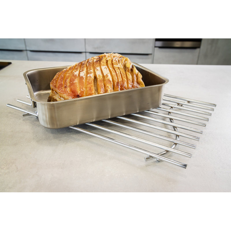 KitchenCraft 45cm x 30cm Chrome Plated Trivet, Deluxe Heavy Duty, 45 cm x 30 cm