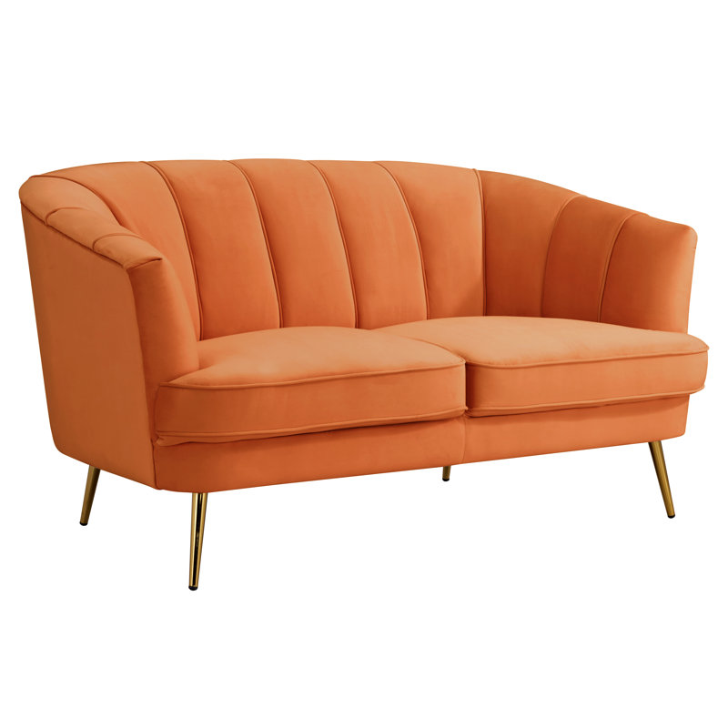 Causeuse 62,2 po, Velours orange