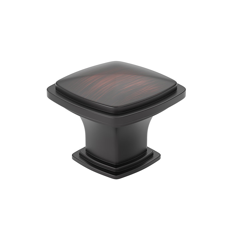Oversized Expression 1 11/16" Length Square Knob, Brushed Oil-Rubbed Bronze, 1.2" H x 1.2" W x  1.2" D