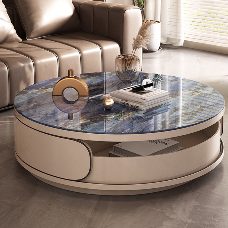 Table basse ronde Luxe, Bleu
