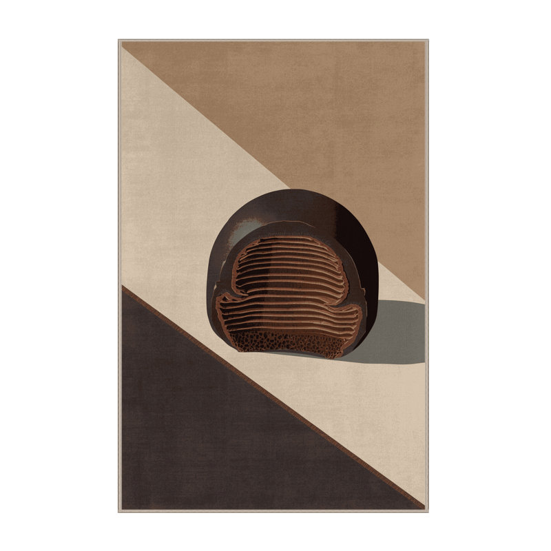 Tapis brun chic et beige lavable à la machine Higgins Truffle, 2 x 5