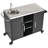55.5" Outdoor Kitchen Island With Sink