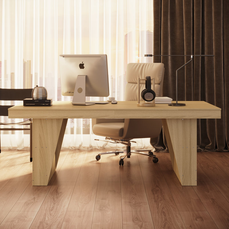 78.7'' W Desk With Shelves And Storage Compartments