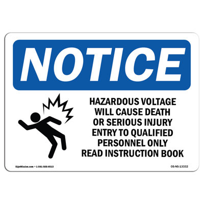 Hazardous Voltage Will Cause Sign with Symbol